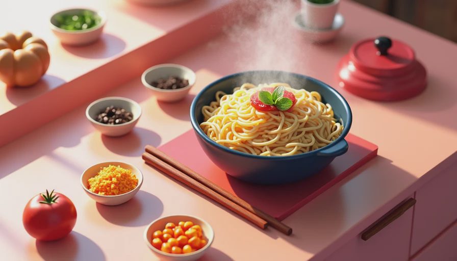 Illustration for noodles for hot pot