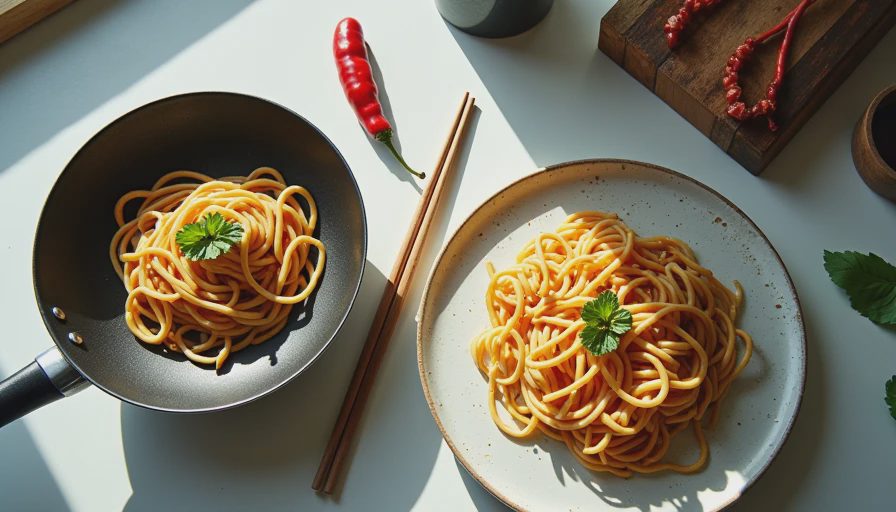 Visual context for rice noodles for chow fun
