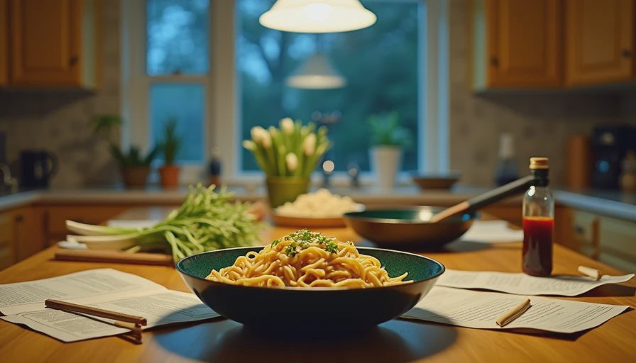Visual context for cantonese fried noodles recipe