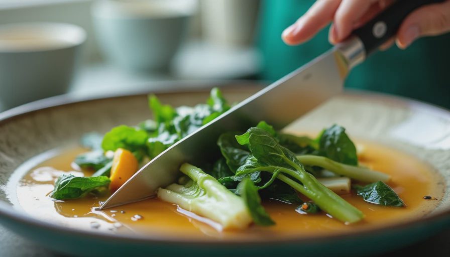 Visual context for how to cut bok choy stir fry