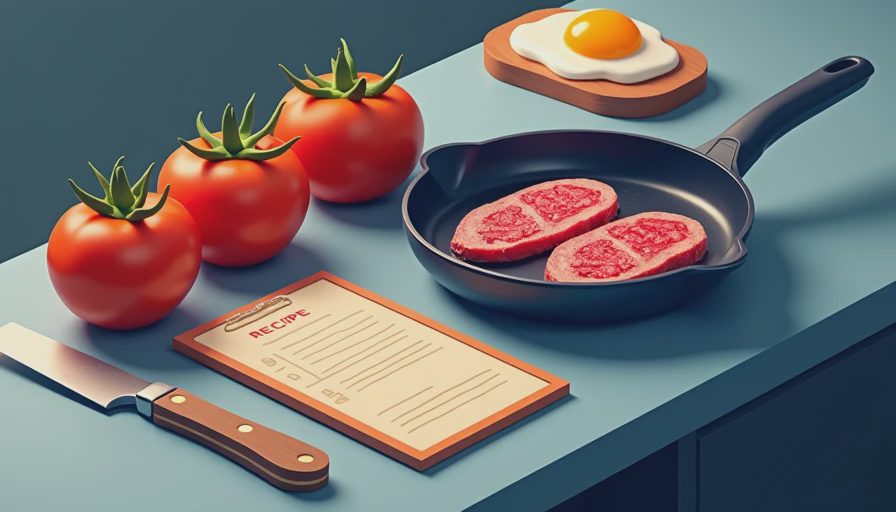 Visual context for chinese tomato beef egg recipe