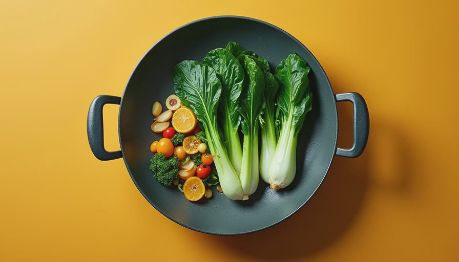 Visual context for garlic bok choy stir fry